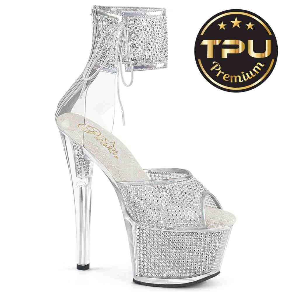 Pleaser - SKY324PREMRSNT Ankle strap sandal - Silver coloured Product image